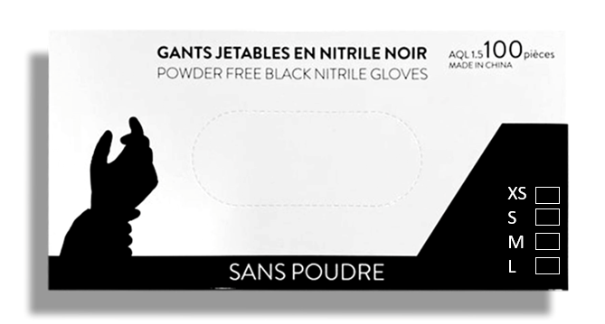 Black nitrile gloves - 100x