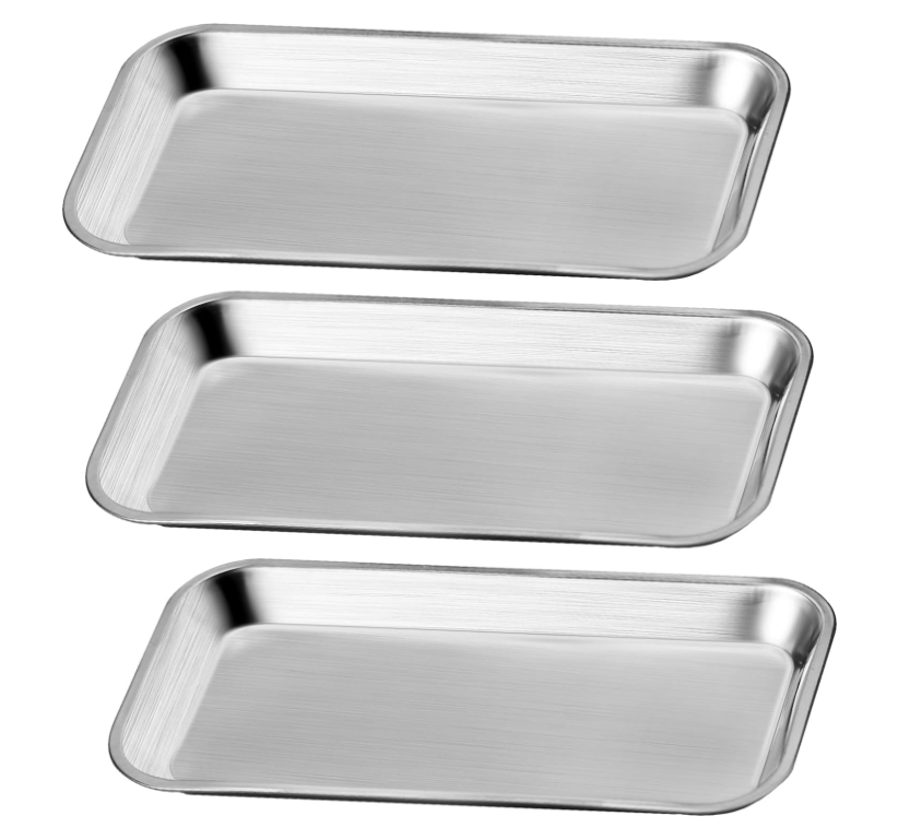 3x Stainless Steel Tray